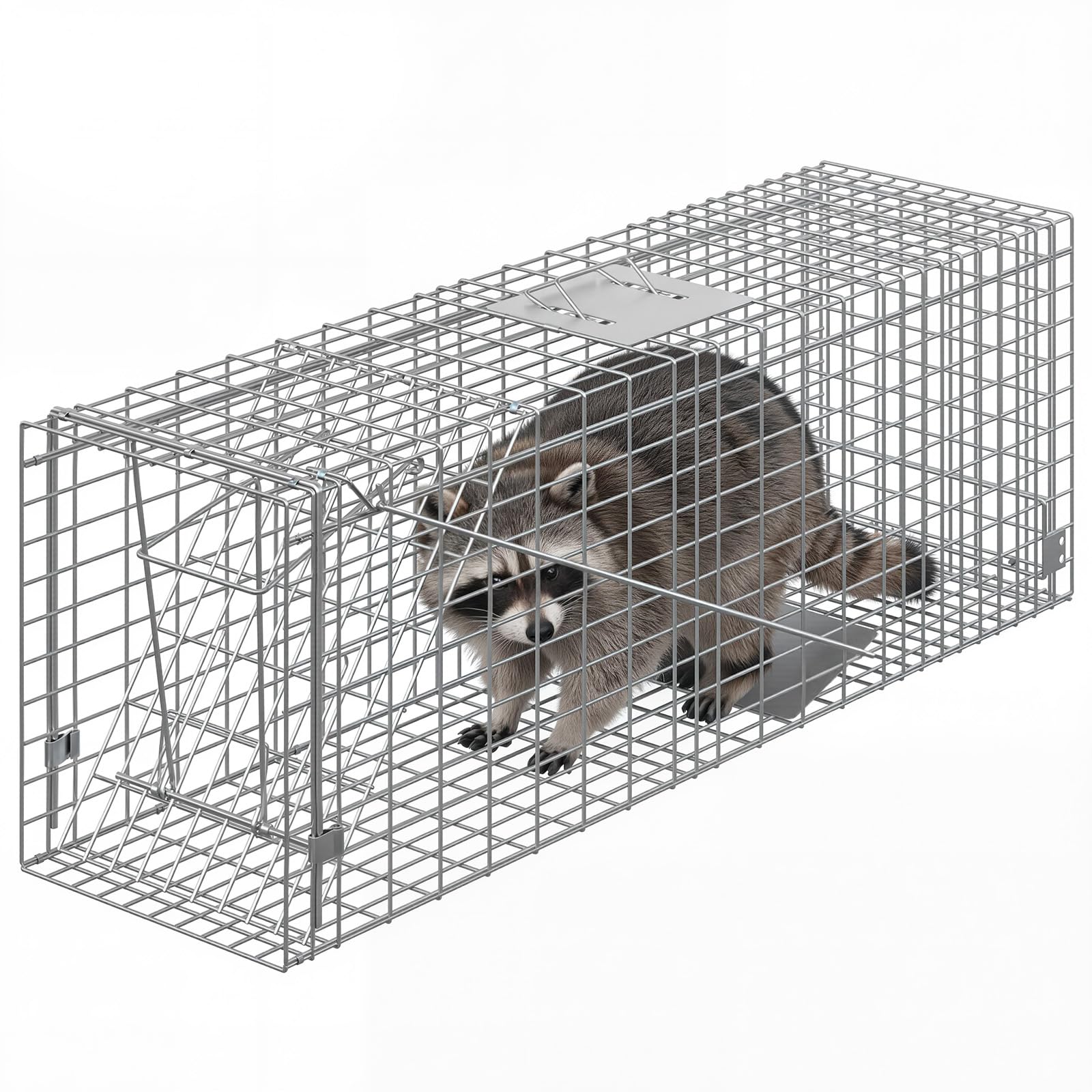 Garvee Heavy Duty Live Animal Trap Cage – Humane, Collapsible Steel, Sensitive Trigger, Easy Assembly – For Stray Cats, Raccoons, Skunks, Groundhogs, Armadillos – 36x10x12 in / 91.5x25.4x30.5 cm