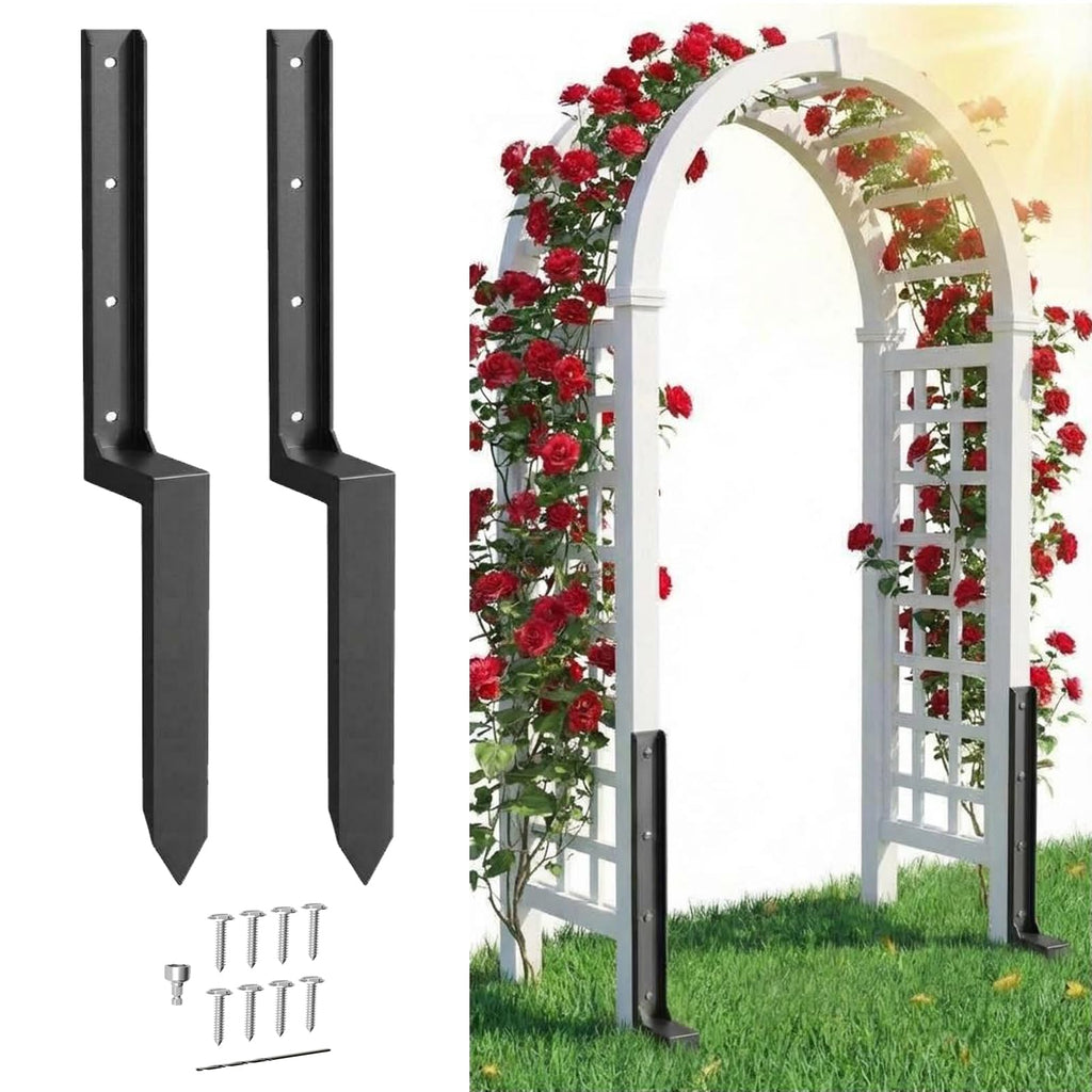 Garvee Fence Post Repair Kit Heavy Duty Metal Stakes H-Shaped Steel Support Rust-Resistant No Dig Installation 2PCS Garden Fence Reinforcement