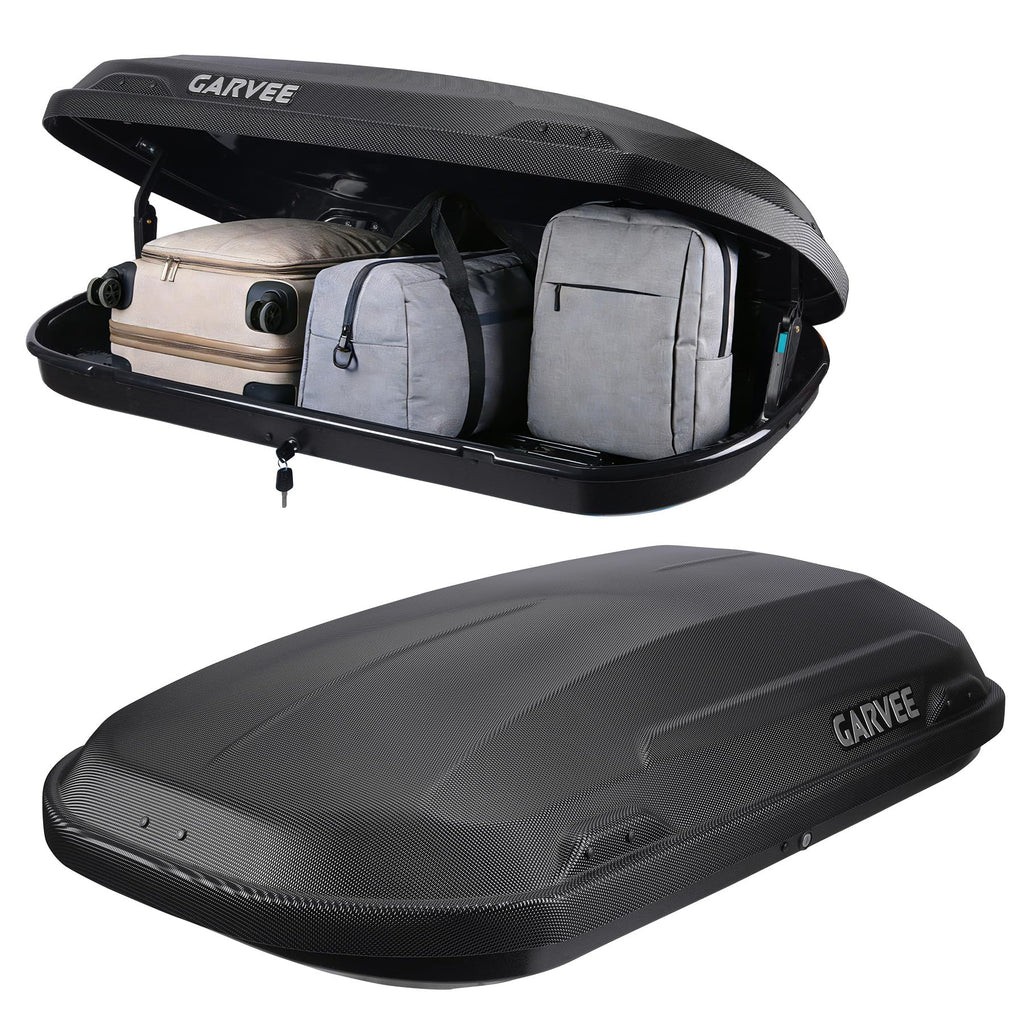 Garvee 11.5 Cu Ft Rooftop Cargo Box - Hard Shell Roof Carrier with Dual-Side Opening, 135 lbs Capacity, Lockable ABS Storage, Secure for SUV, Road Trips & Camping, Black