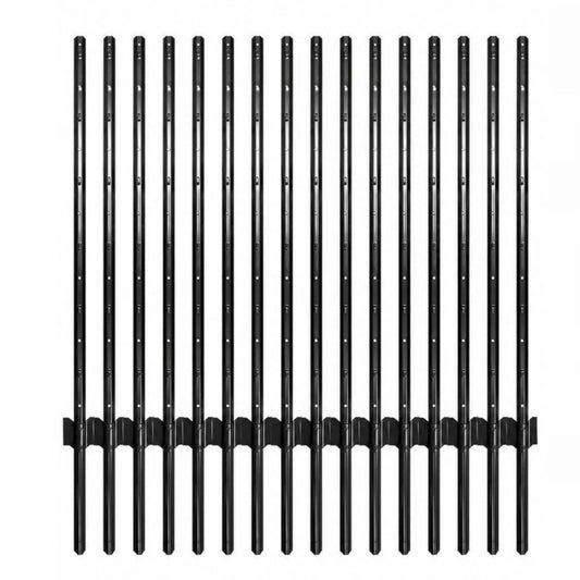 Garvee Heavy Duty U-Channel Metal Fence Posts, No Dig Steel Fence Stakes with Anchor Plates for Yard Garden Wiare Fencing, Multi-Size Available Black