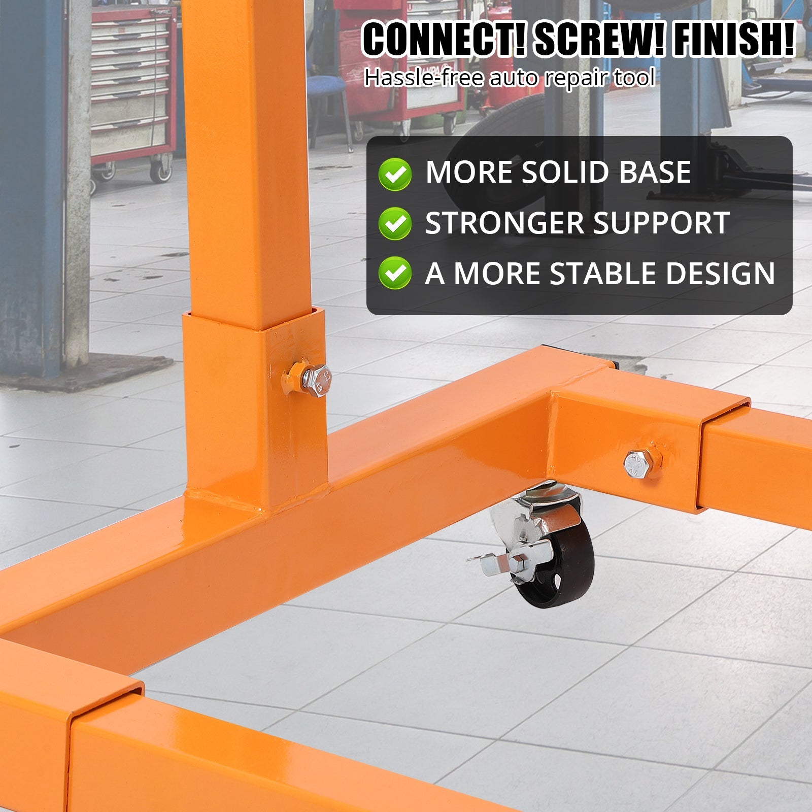 Garvee Engine Stand 1300 Lbs Capacity 360° Rotating Head 4 Adjustable Arms Heavy Duty Steel Casters Auto Repair Workshop