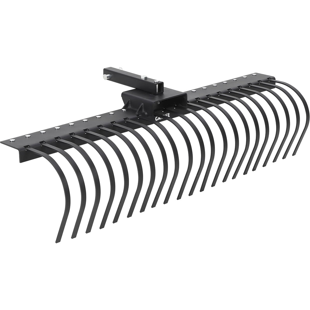 Garvee 60" Tow Behind Landscape Rake with 21 Steel Coil Tines, Heavy Duty Pull Behind Lawn Dethatcher Rake Attaches to 48" or 60" Toolbars and 3-Point Suspension Systems for Leaves, Pine Needles