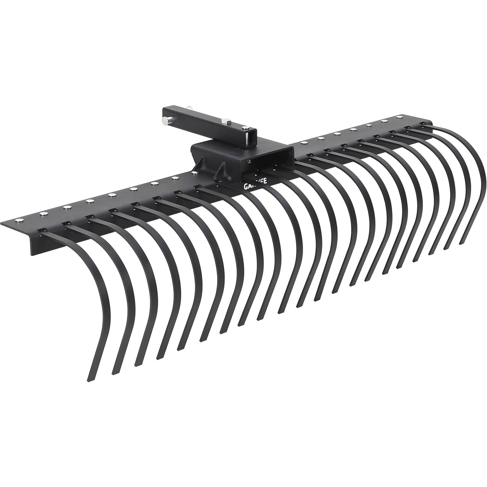 Garvee 60" Tow Behind Landscape Rake with 21 Steel Coil Tines, Heavy Duty Pull Behind Lawn Dethatcher Rake Attaches to 48" or 60" Toolbars and 3-Point Suspension Systems for Leaves, Pine Needles