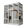 Garvee 70" Large Outdoor Catio Cat Enclosure, Wood Cat Patio with Waterproof UV-Resistant Roof, Cats Shelter with 5 Platforms and 2 Resting Box, and Secure Rust-Proof Wire for Backyard or Patio