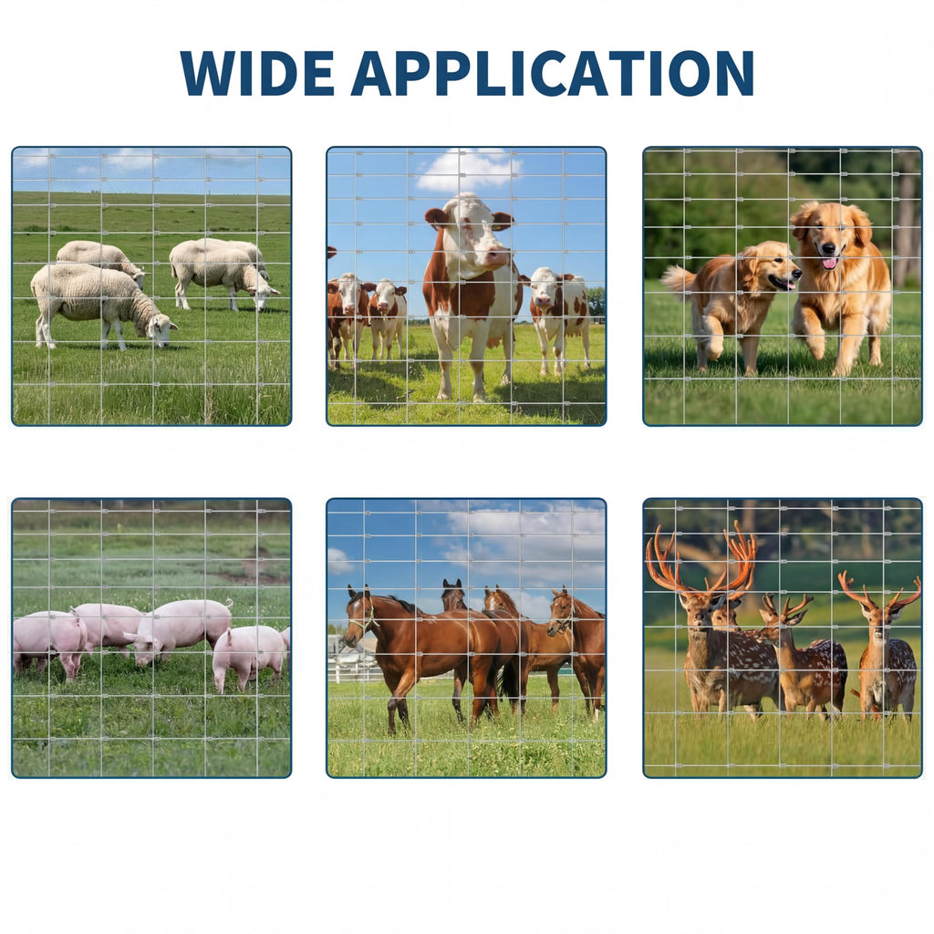 Garvee Farm Fence 4x164 ft, High Strength Galvanized Cattle Fence, Heavy Zinc Coating Wire Fence for Hog, Deer, Goat, Sheep, Weather Resistance, Perfect for Livestock, Animal, Yard, Garden Pr