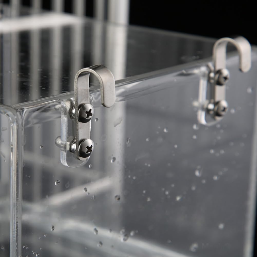 Garvee Small Transparent Acrylic Hanging Bird Bath Box – Leak-Proof Water Tub with Hook – Bird Cage Accessory for Parakeet, Cockatiel, Parrot – Small Size