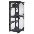 Garvee Outdoor Cats House with 4 Wheels, Walk-in Cat Cage, Catio Outdoor Enclosure Extra Large