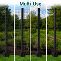 Garvee Heavy Duty U-Channel Fence Posts for Farm and Garden – 15 Pack, 5 Ft, Black Steel, Anchor Plates, No-Dig, Powder Coated, Outdoor Wire Fencing, Black
