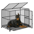 Garvee 48 Inch Dog Crate for Large Sized Dogs, Heavy Duty Stainless Steel Indoor Kennel Escape-Proof with Wheels and Removable Tray, Indestructible Dog Cage Stackable for High Anxiety Dogs
