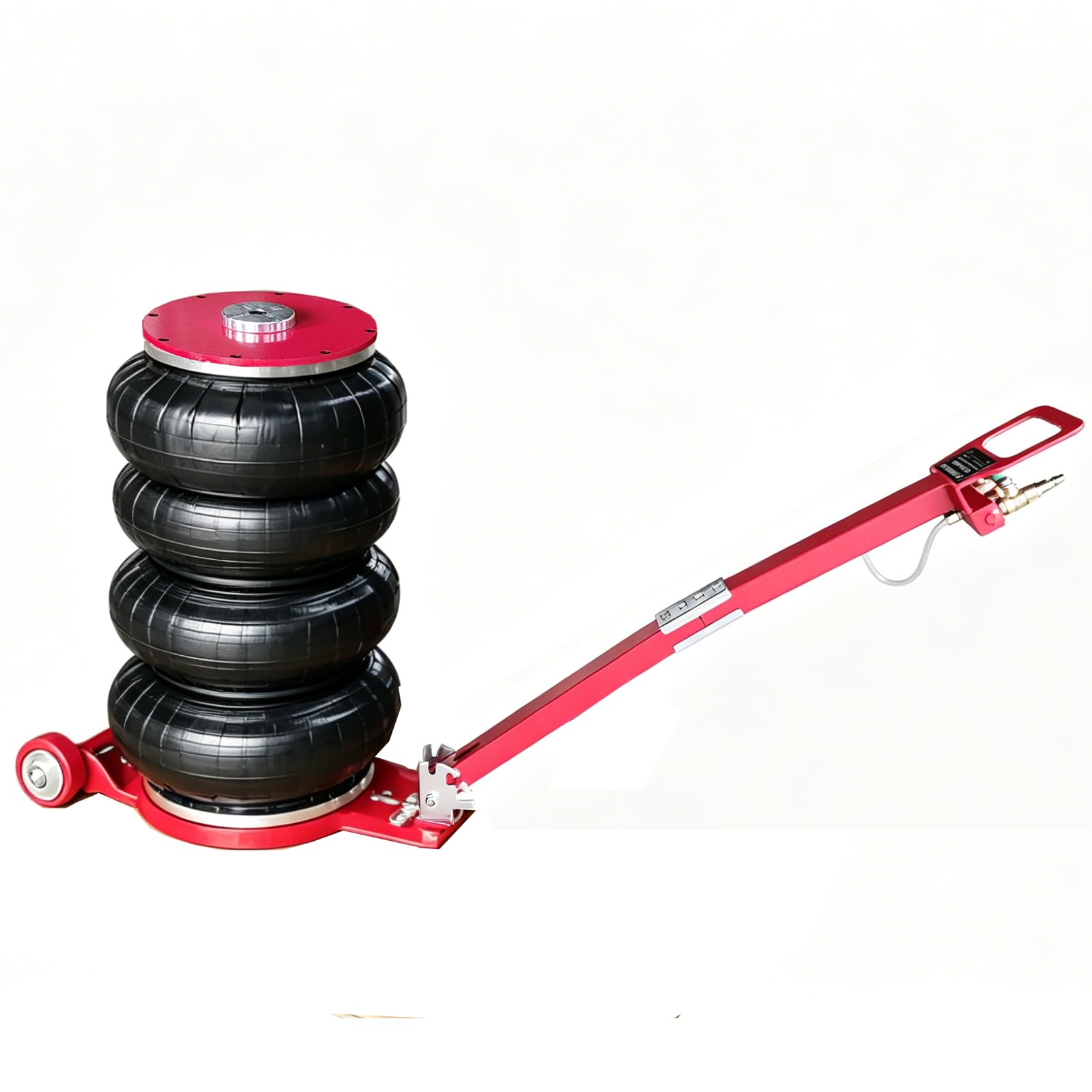 Garvee Triple Bag Pneumatic Inflatable Cushion Jack – 6 Ton (13,228 lbs) Capacity – 6.7"-23" Lift Range – Fast 5s Lifting – Adjustable Long Handle – Heavy Duty Floor Jack for Car, SUV, Truck, Garage – Red