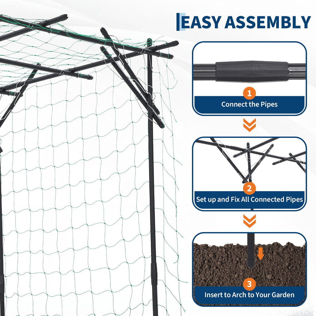 Garvee Garden Arch Trellis, 78"x78"x78" Galvanized Steel Metal Arbor with UV-Resistant PE Coating for Roses, Grapes, Cucumbers, Wedding & Patio Decor