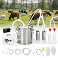 Garvee Electric Milking Machine for Cows & Goats – 12L Stainless Steel Bucket, Automatic Pulsation, 4 Teat Cups, Portable Rechargeable Milker, Adjustable Suction, Built-in 12V 8000mAh Battery