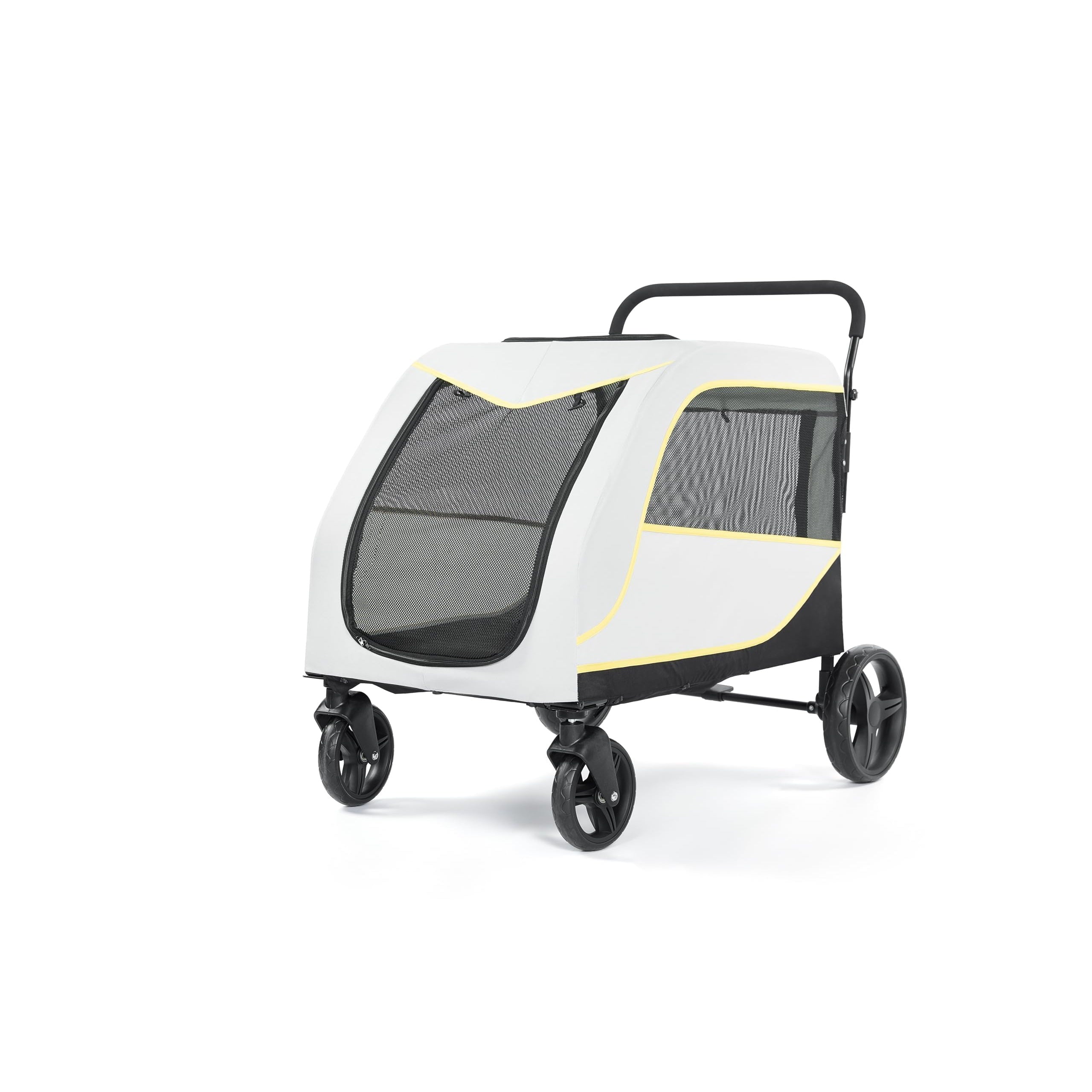 Garvee Large Dog Stroller for Large Dogs, 176 Lbs Capacity Pet Stroller with All-Terrain Wheels, Foldable Dual Entry Pet Wagon, Breathable Mesh, Full Canopy, Easy-Fold, Storage Basket, Weather Cover