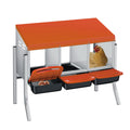 Garvee Chicken Nesting Boxes, 3 Hole with Legs Metal Wall Mount Roll Away Nest with Removable Trays and Roll Out Egg Collection for Chicken Coop