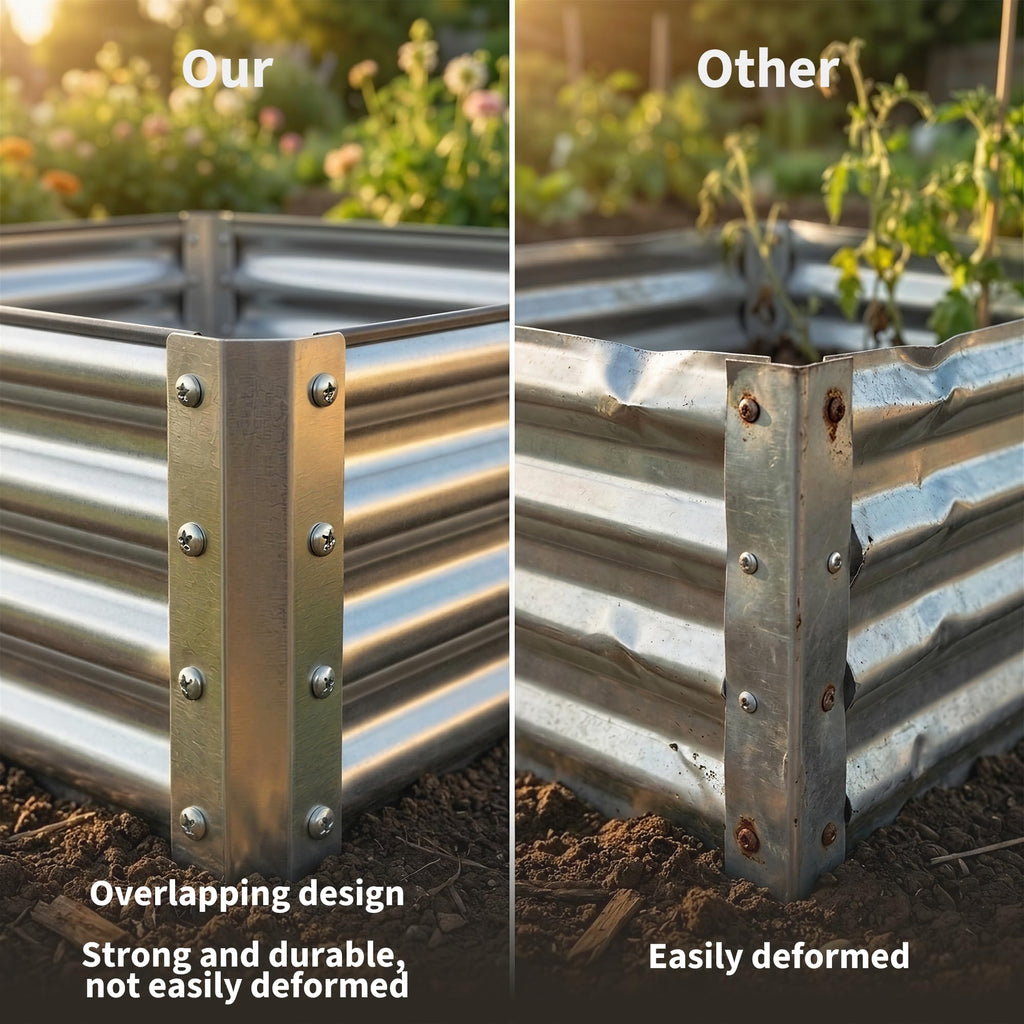 Garvee 2 Pack Tall 4 x 2 Ft Galvanized Steel Raised Garden Bed, Outdoor Above Ground Planter Box for Vegetables and Flowers, Metal Raised Bed for Gardening