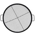 Garvee 30.5-inch Round Fire Pit Grate, 44lbs Load Capacity Heavy Duty Carbon Steel Grill Grate with Handles, 1112°F Heat Resistant Cooking Mesh for Outdoor Camping, Black