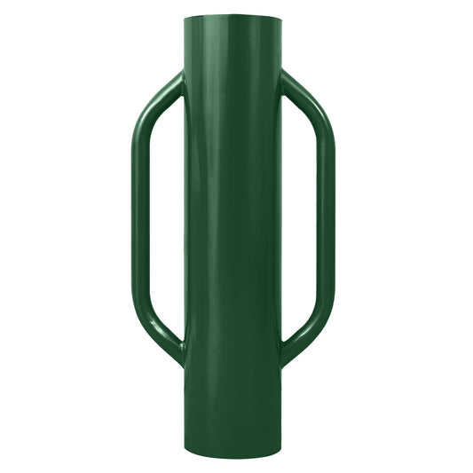 Garvee 37 LB Heavy Duty Steel Fence Post Driver with Dual Handles - 28" x 6.5" Manual T-Post & U-Post Rammer, 0.2" Thick Carbon Steel Soil Compactor for Wooden Posts, Metal Fencing Stakes, and Sign Poles (Green)