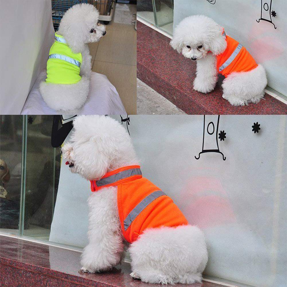 Garvee Reflective Dog Vest Safety Fluorescent Dog Clothes Waterproof Luminous Clothing Protect Dogs from Cars & Hunting Accidents S