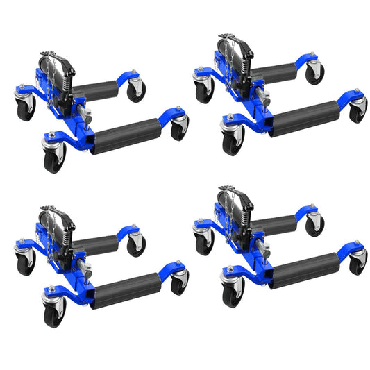 Garvee Hydraulic Wheel Dolly Set - 4 Pack, 1500 lbs Capacity Each, Heavy Duty Steel, Vehicle Positioning Dolly with Hydraulic Tire Jack, Blue, Ideal for Moving Cars, Trucks, RVs, and Trailers - Combination