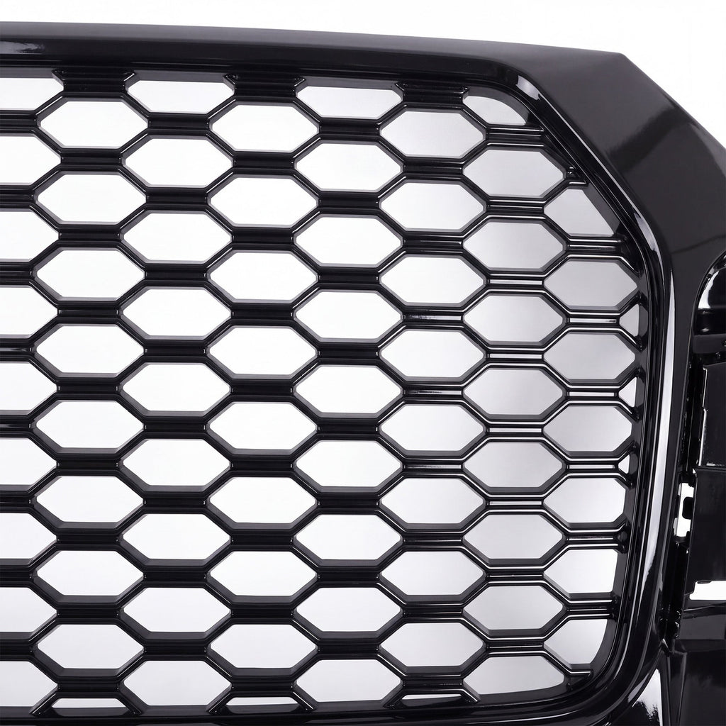Garvee Gloss Black Honeycomb Front Grille for Audi Q3 2016-2018 – ABS Material – Direct Replacement – No Emblem – Radiator Protection – Weather-Resistant – Exterior Accessory – Color: Gloss Black