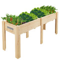 Garvee Ergonomic Wooden Raised Garden Bed with High Legs & Hooks, 72" x 23" x 30" Large Capacity Outdoor Planter Box with Non-Woven Liner, Easy Assembly for Vegetables, Herbs & Flowers, Varnish