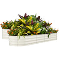 Garvee 2 Pack 8' X 2' X 1.5' Rust-Resistant Galvanized Steel Raised Garden Beds – Outdoor Planter Boxes, Ergonomic, Easy Assembly, Open-Bottom, Durable, for Vegetables, Flowers & Herbs – Beige,  Upgraded with Anti-Cut Strips