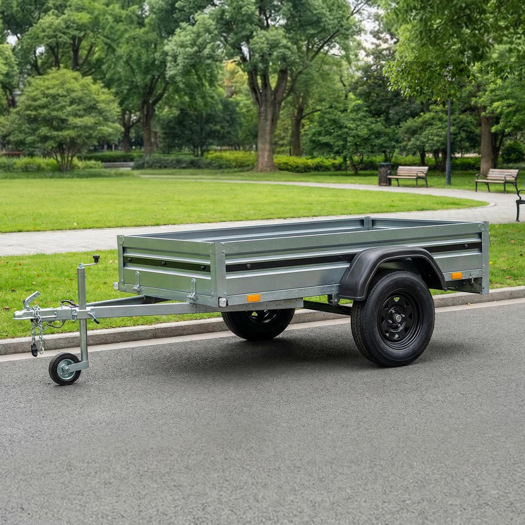 Garvee 4.80-12 Trailer Tires with 8 in White Rims,  4.80x12 480-12 4.8-12, Load Range C, 6PR, 4 Lug 4 in Bolt, Bias-Ply Nylon, All-Season, Utility & Cargo Trailers