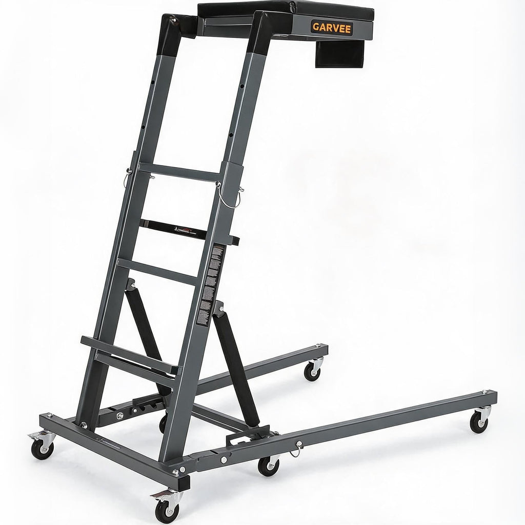 Garvee Heavy Duty Over-Engine Creeper for Mechanics – Adjustable Height 48-68 in, 400 lbs Capacity, Collapsible Design, 6 Swivel Casters, Garage Workshop Use – Industrial Grey (RAL 7016)