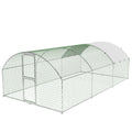 Garvee Heavy Duty Large Metal Chicken Coop - Walk-In Run with Security Lock, Double Doors, Waterproof & UV-Resistant Cover - Outdoor Poultry Cage for Farm & Yard, Size: 9.8' W x 19.7' L x 6.6' H