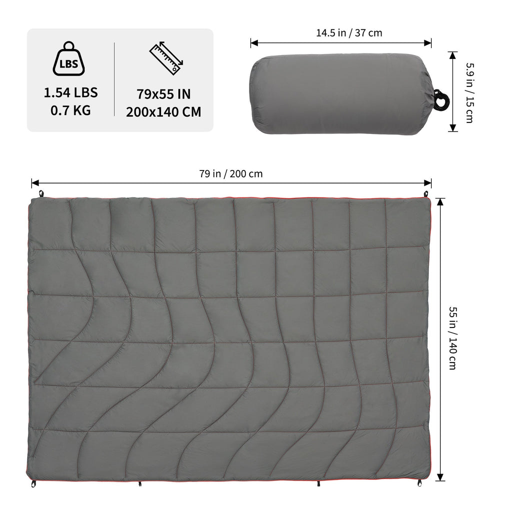 Garvee Multi-Function Camping Blanket - Ultralight Convertible Sleeping Bag & Warm Blanket 79x55 Inch Waterproof for Outdoor Camping, Hiking & Travel