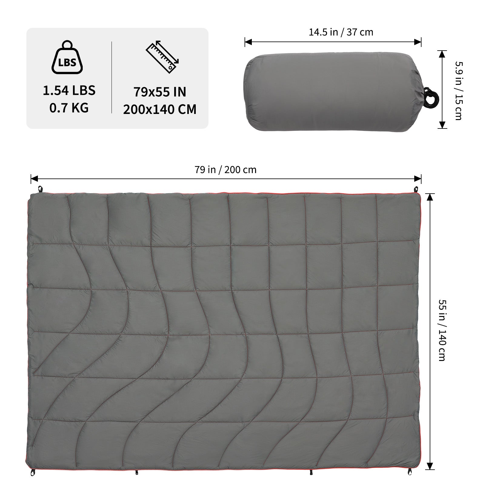 Garvee Multi-Function Camping Blanket - Ultralight Convertible Sleeping Bag & Warm Blanket 79x55 Inch Waterproof for Outdoor Camping, Hiking & Travel