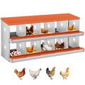 Garvee 10 Compartment Chicken Nesting Box with Egg Roll Tray & Ventilation, Heavy-Duty Galvanized Steel, Easy Assembly & Cleaning, for Backyard Coops