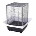 Garvee Portable Metal Bird Cage – 45 x 45 x 60 cm Travel Carrier for Small & Medium Birds, Parakeets, Cockatiels, Budgies, Finches, Parrots – Removable Tray, 2 Perches, Roller Base, Detachable Divider – Black