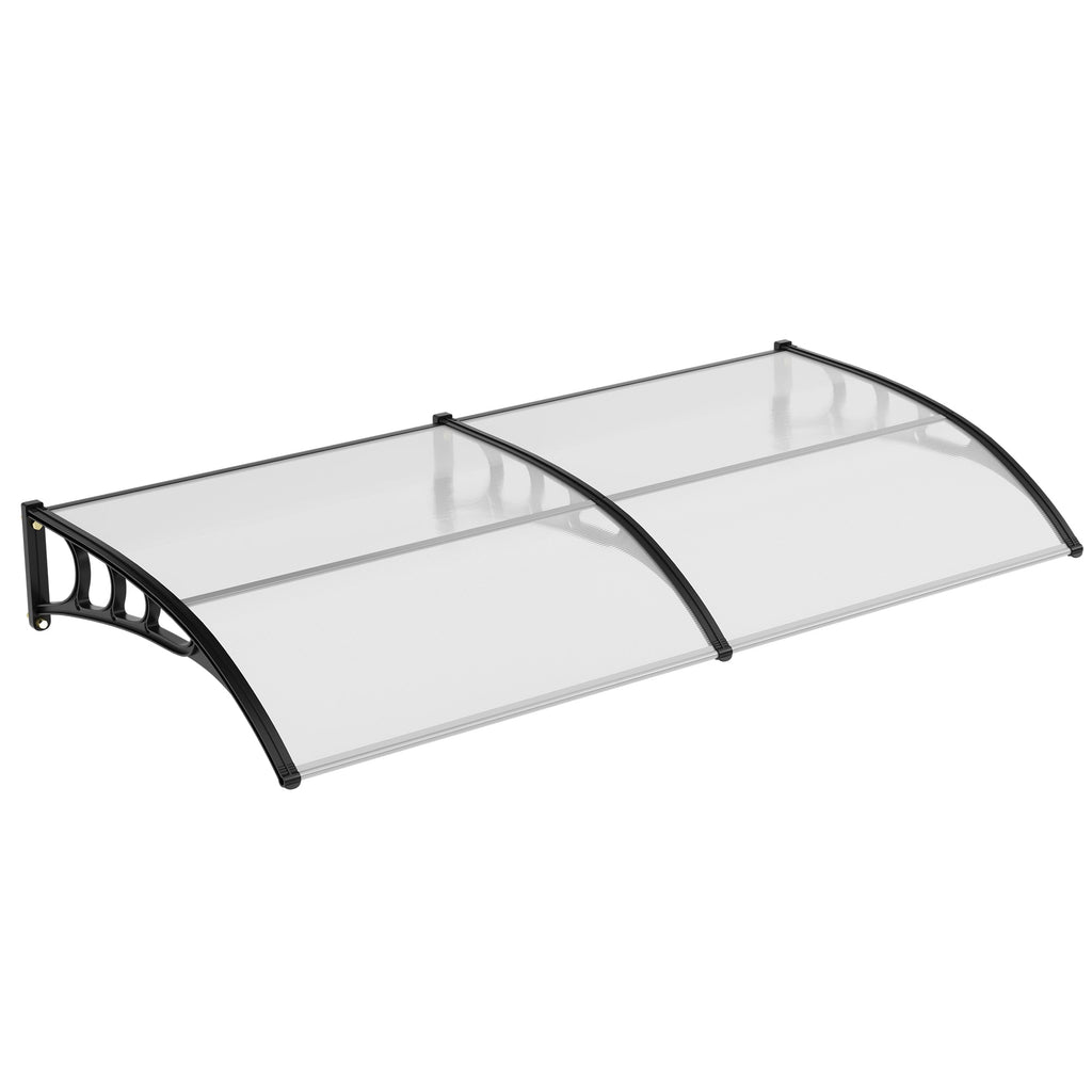 Garvee Clear Polycarbonate Outdoor Door Awning Canopy - 40"x80"- UV, Rain, Snow, Sun Protection - Sturdy Plastic Steel Bracket - Home Window & Entrance Shelter - Transparent Color