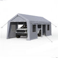 Garvee 2-Pack Heavy Duty Carport Replacement Zipper Doors, 160G PE Waterproof UV-Resistant Panels with 64 Ball Bungees for 13x20 FT & 13x25 FT Portable Garages, Gray