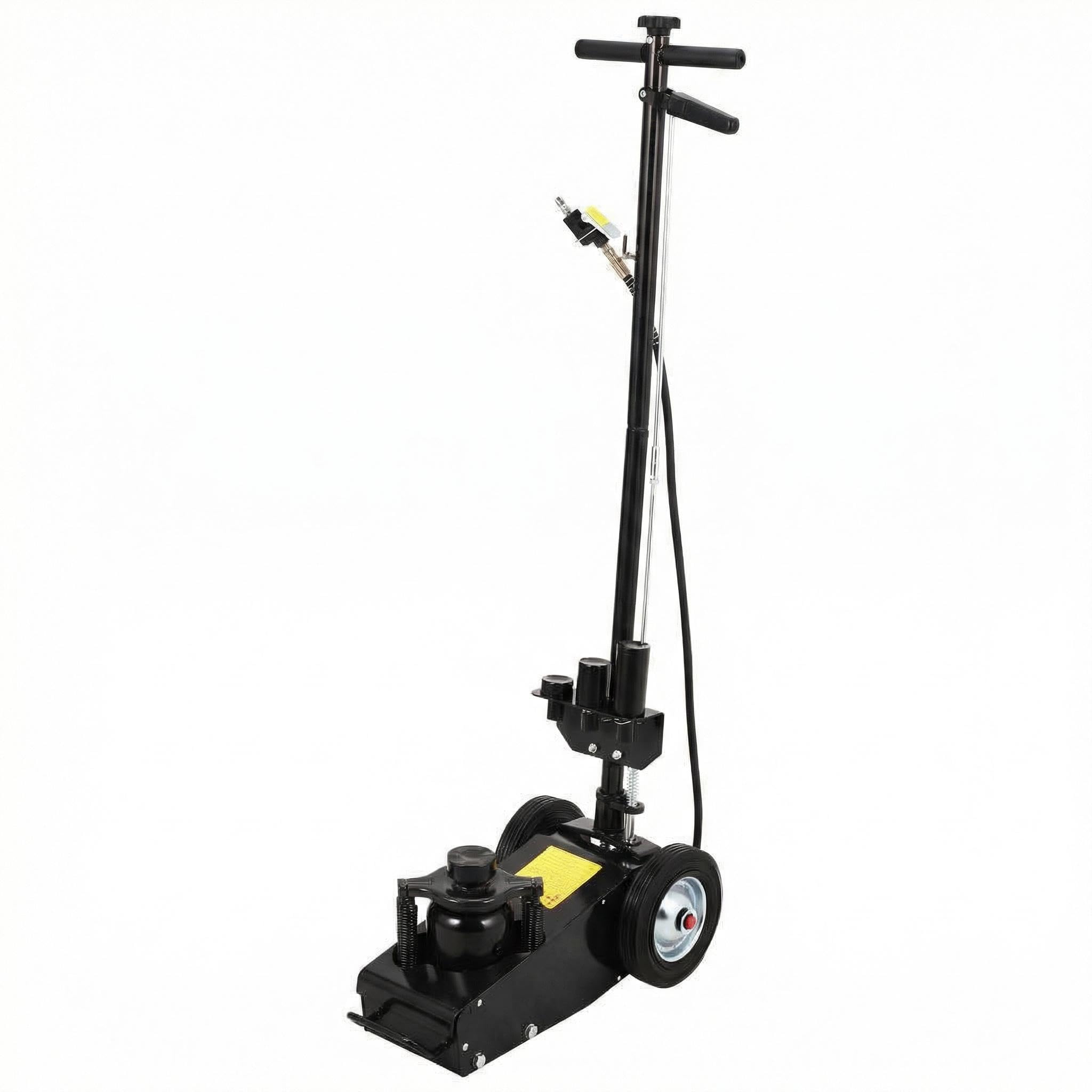 Garvee 22 Ton Air Hydraulic Low Profile Floor Jack – 44,000 lbs Capacity – Dual Power (Air/Manual) – 9"-17.7" Lift Range – 4 Adapters – 46" Adjustable Handle – Internal Circulation Pneumatic Service – 22T Top, MR8021-1 Black