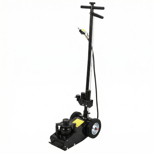 Garvee 22 Ton Air Hydraulic Low Profile Floor Jack – 44,000 lbs Capacity – Dual Power (Air/Manual) – 9"-17.7" Lift Range – 4 Adapters – 46" Adjustable Handle – Internal Circulation Pneumatic Service – 22T Top, MR8021-1 Black