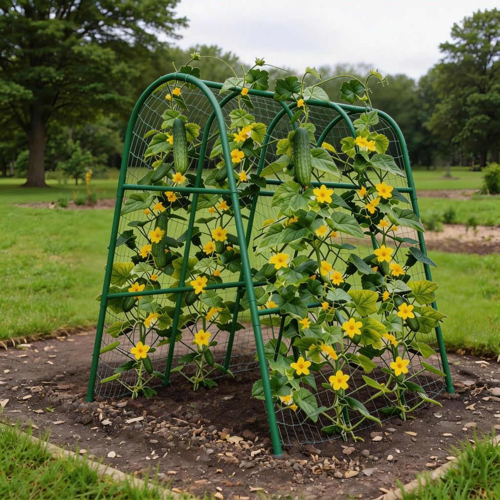 Garvee 4 x 5.3 ft Garden Arch Trellis, U-Shaped Metal Trellis for Raised Beds, Cucumbers, Squash, Roses & Climbing Plants
