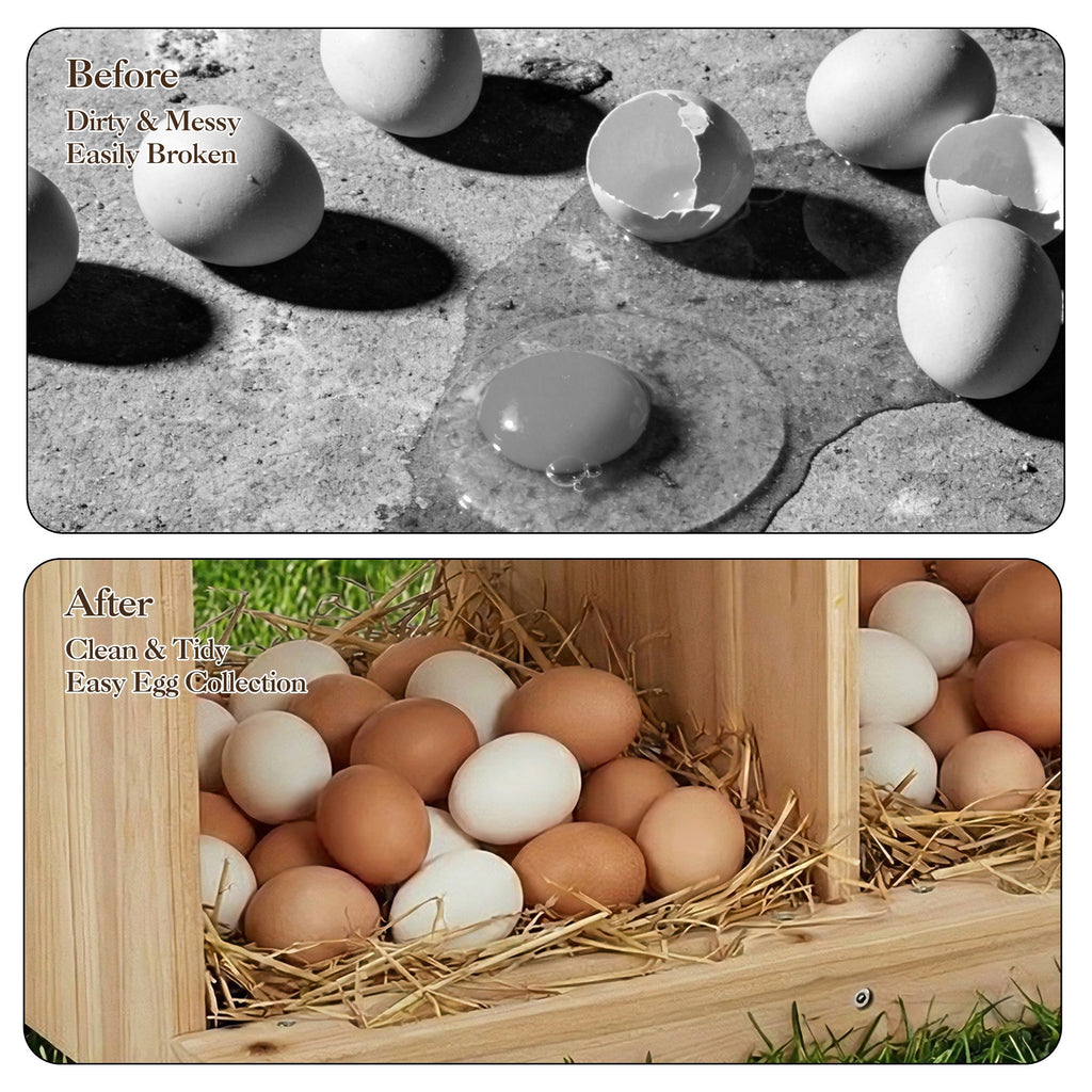 Garvee Wooden Chicken Nesting Box, Double Layer for Poultry Coops – 8-Compartment, 2-Tier – Wall-Mounted or Floor-Standing – Heavy Duty with Perch – Easy Egg Collection – Egg-Roll-Proof Design – For Hens, Ducks, Backyard & Poultry Farms – Specs: Double
