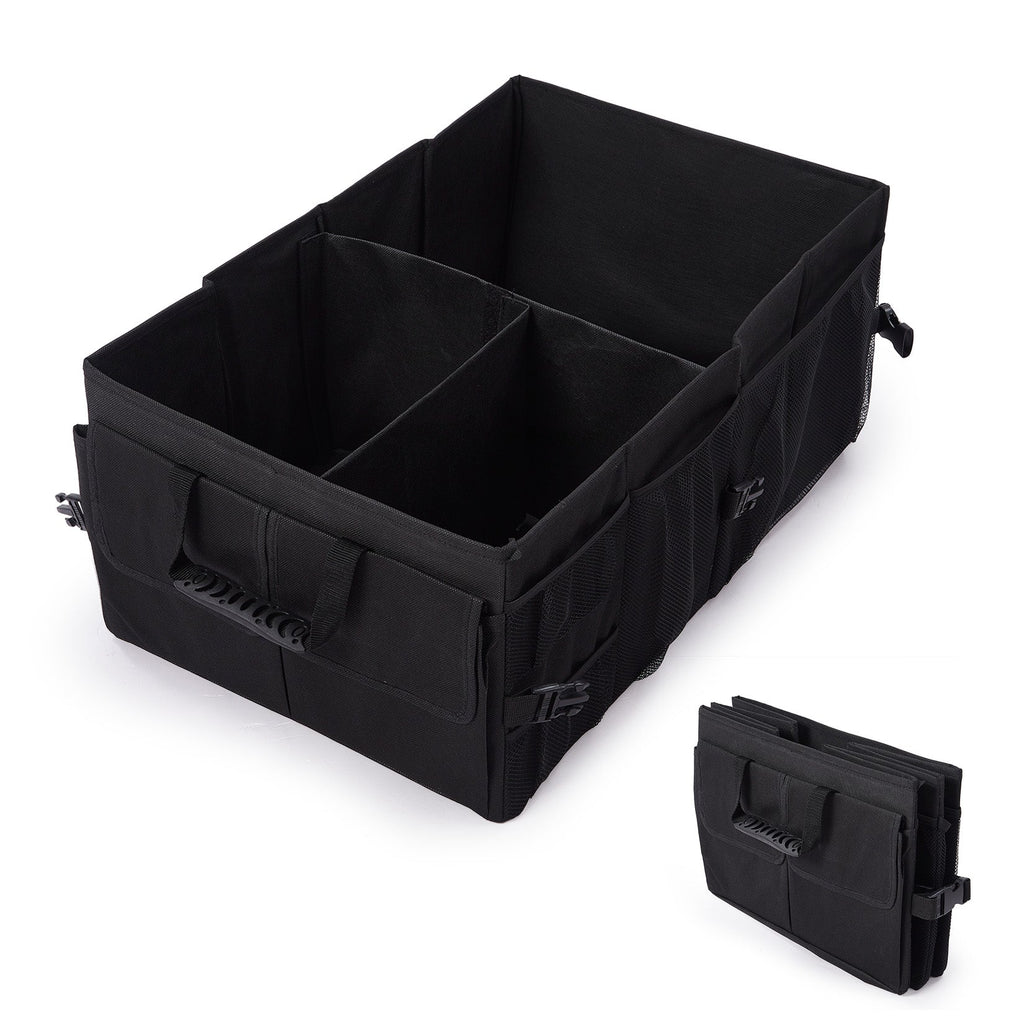 Garvee Large Capacity Collapsible Car Trunk Organizer - Durable Black Polyester Storage Bag - Keeps Car, SUV, Van Accessories Neat - Collapsible & Portable - Black 60.96*38.1*25.4cm