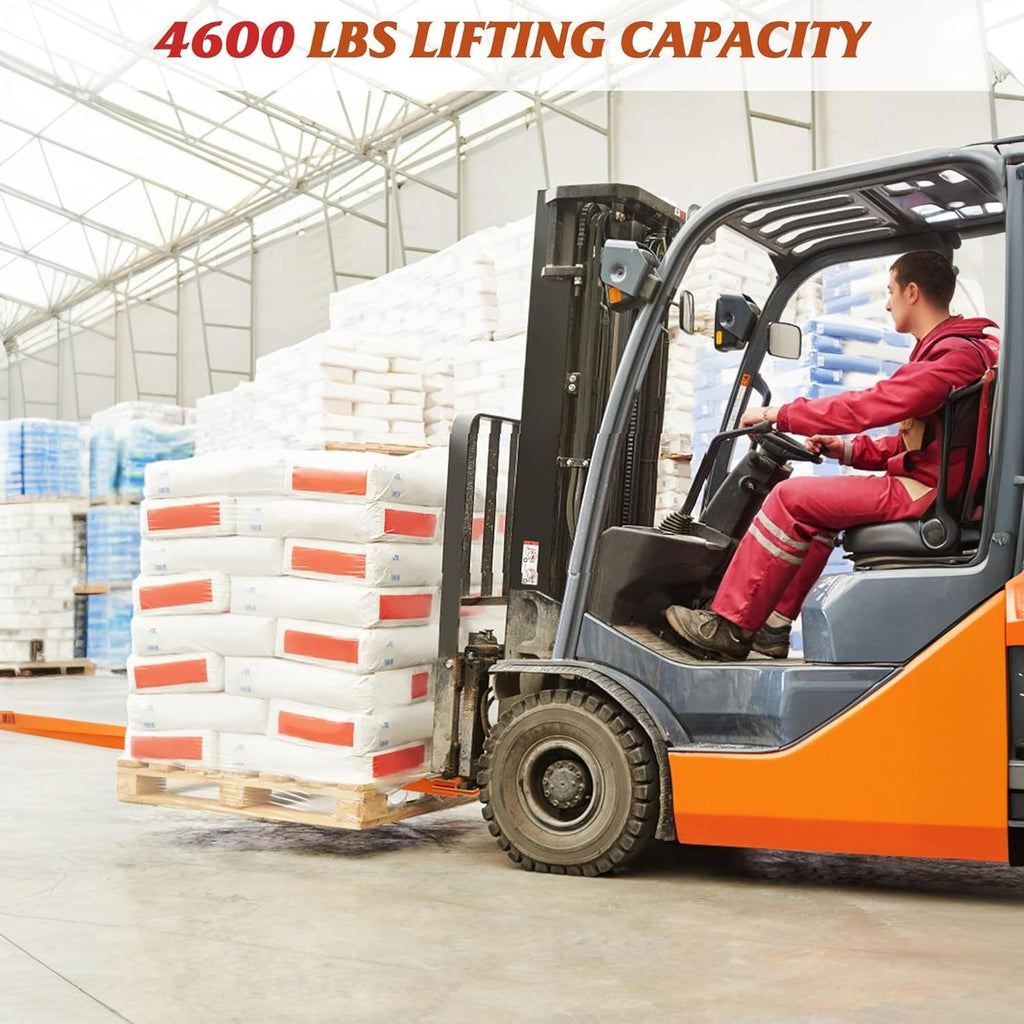 Garvee 60" × 4.5" Forklift Extensions, 4600 lb Steel Pallet Fork Sleeves for Warehouse and Farm