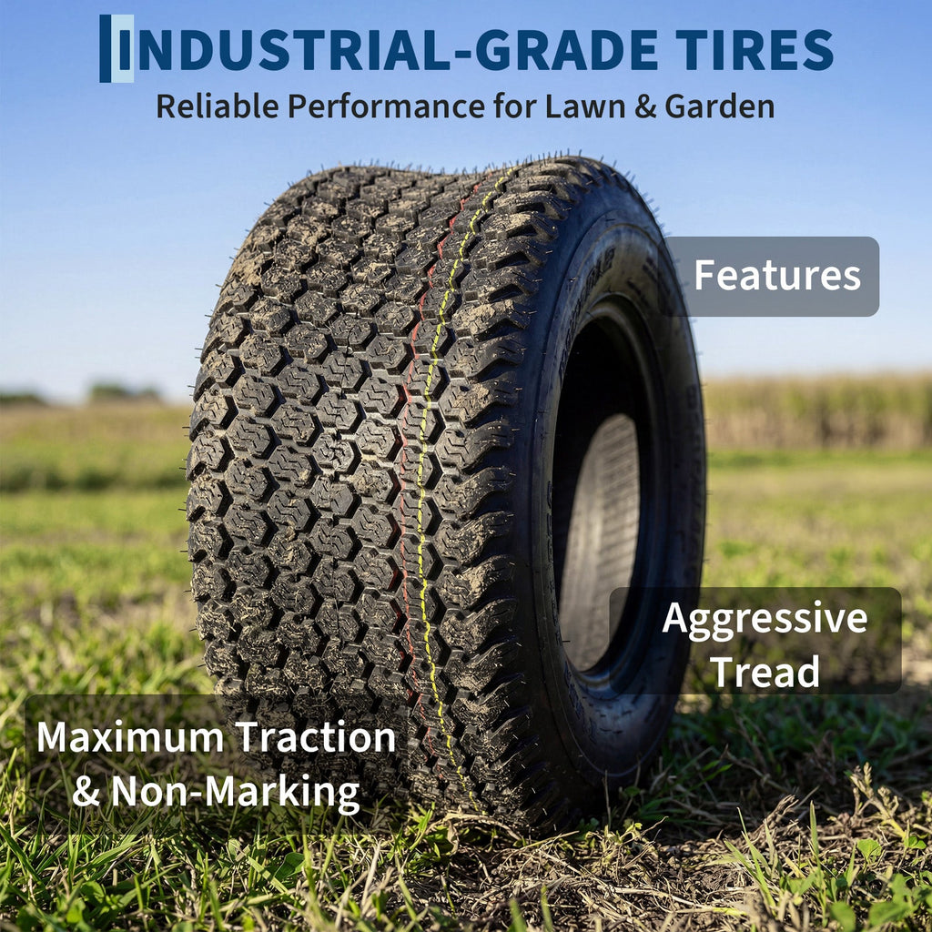 Garvee 2-Pack 16x6.50-8 Lawn Mower Tires – 4PR Turf Tire, Tubeless, 620lbs Load Capacity – Replacement for Riding Mowers, Garden Tractors & Grass Cutting Equipment (Wheels NOT Included)