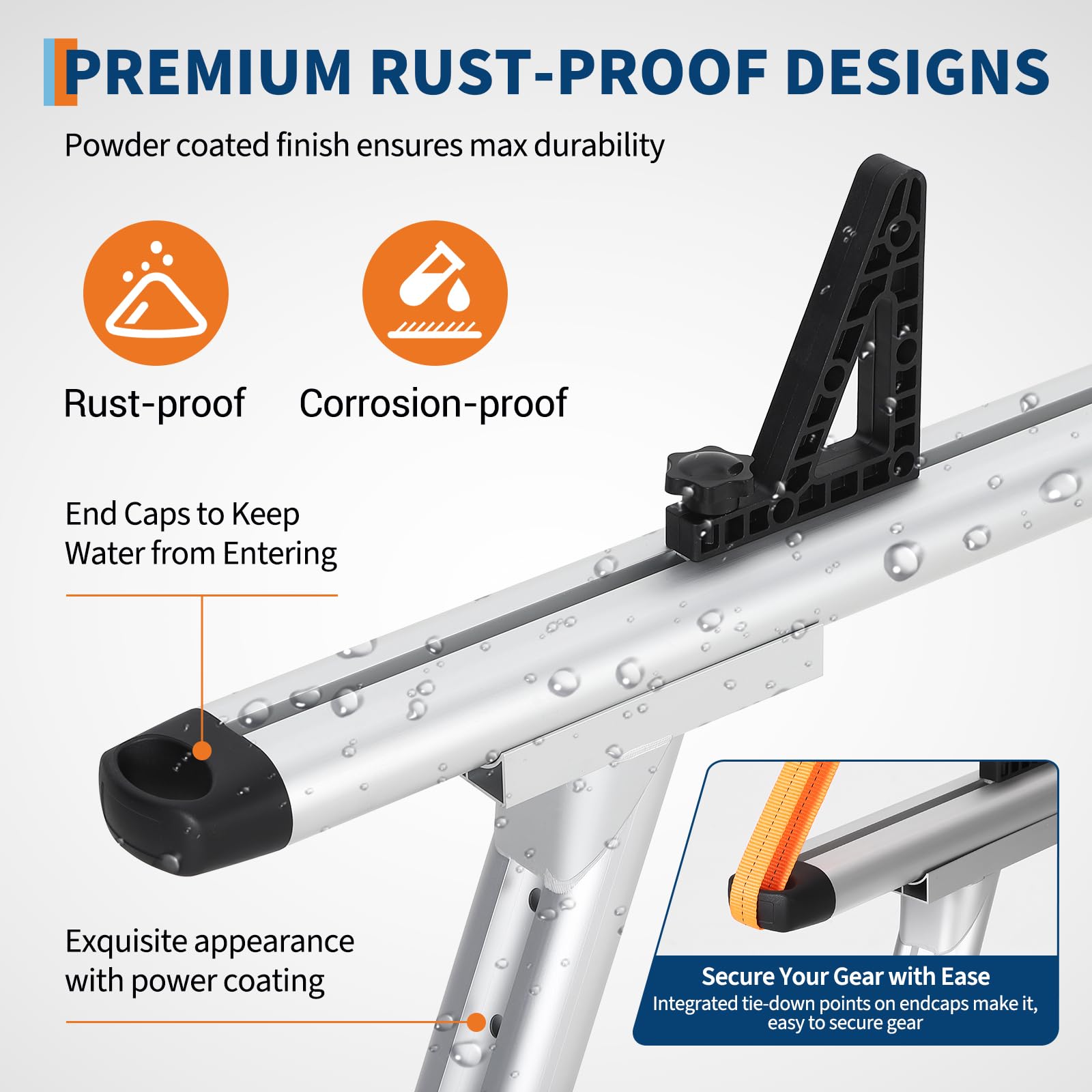 Garvee Adjustable Aluminum Truck Rack 35.4–71", 800 lbs Capacity Two-Bar Ladder Rack with 8 No-Drill C-Clamps, Heavy-Duty Pickup Bed Support for Kayak, Surfboard, Lumber & Ladders - Silver