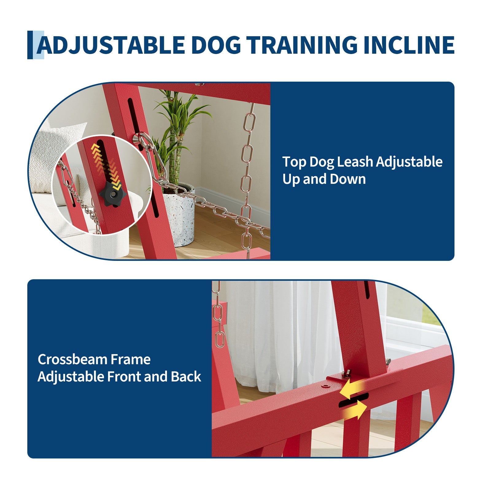 Garvee Heavy Duty Dog Treadmill for Large and Medium Breeds – Carbon Steel Slatmill, 3 Adjustable Ramps, Brake – Non-Powered Indoor & Outdoor Canine Fitness – Red