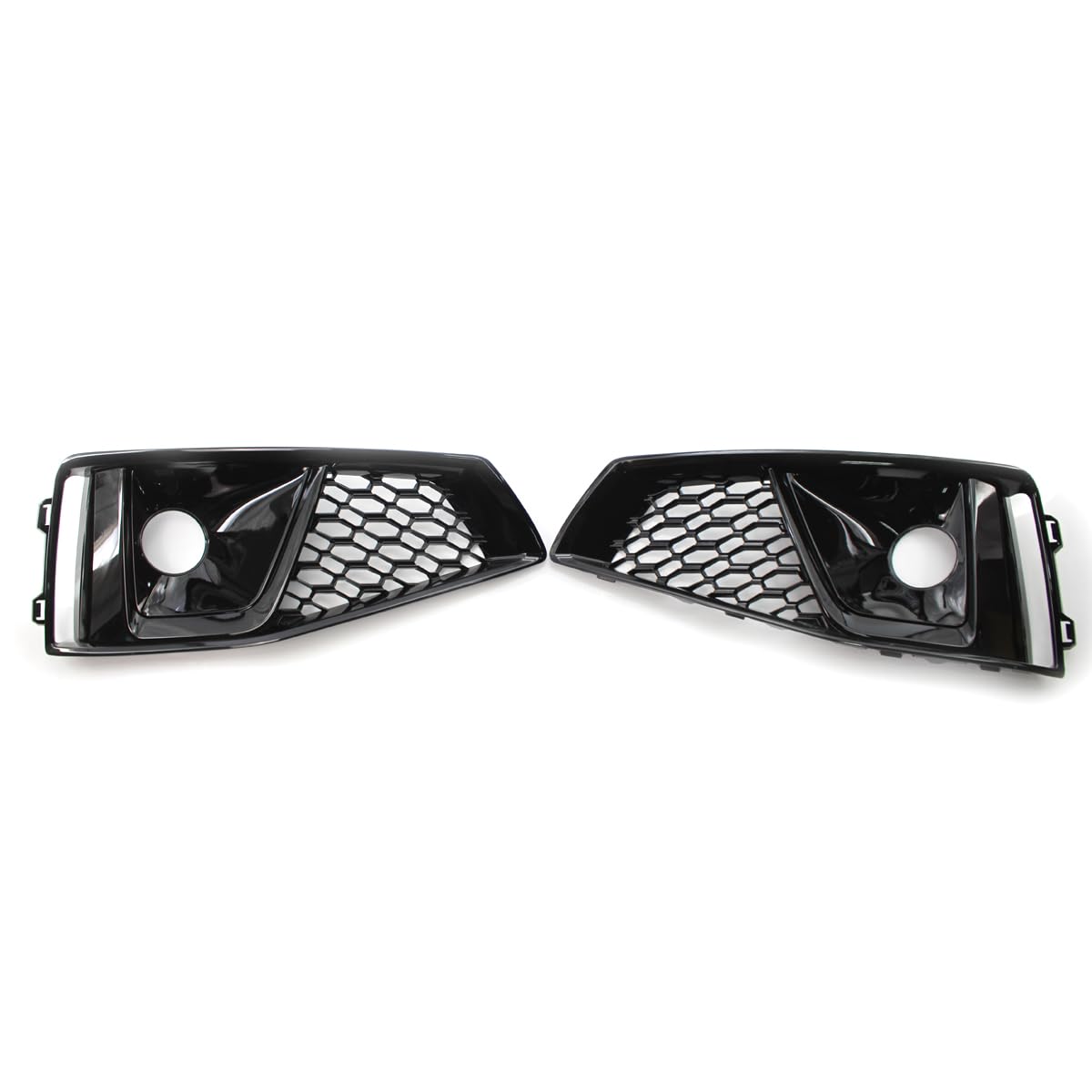 Garvee Front Grille & Fog Light Bezels for 2018-2020 Audi A4L S-Line European Spec, Honeycomb Mesh, Gloss Black ABS, Direct Fit, UV Resistant, Sporty Upgrade