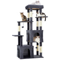 Garvee 61" Multi-Level Cat Tree for Indoor Cats, Heavy-Duty Tower for Large Adult & Maine Coon Cats with Oversized Perch, Dual Condos, Natural Sisal Scratching Posts & Play Toys – Dark Gray