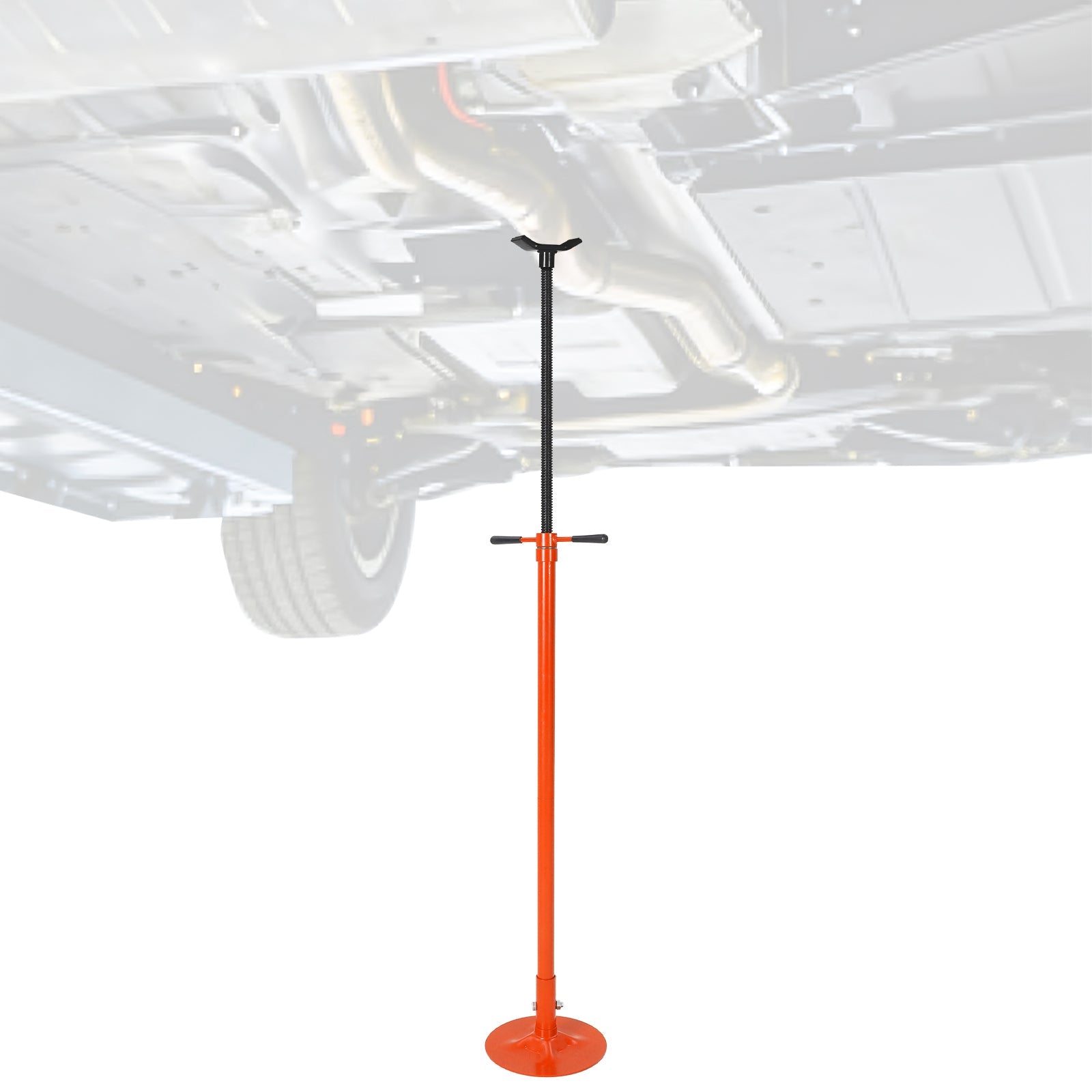 Garvee Adjustable Under Hoist Support Stand – 3/4 Ton (1653 lbs) Capacity – Heavy Duty Screw Jack – 52-76 Inch Height Range – For Vehicle Lifting & Maintenance – Round Bottom (1340-1930mm), Orange