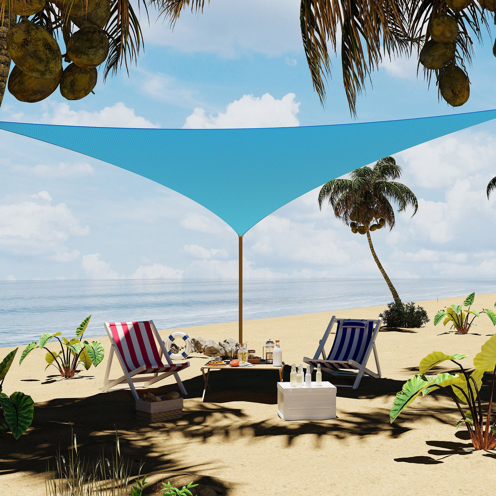 Garvee Sun Shade Sail 12'X12'X12' Triangle Sand UV Block Sunshade for Backyard Yard Deck Patio Garden Outdoor Activities and Facility, Blue