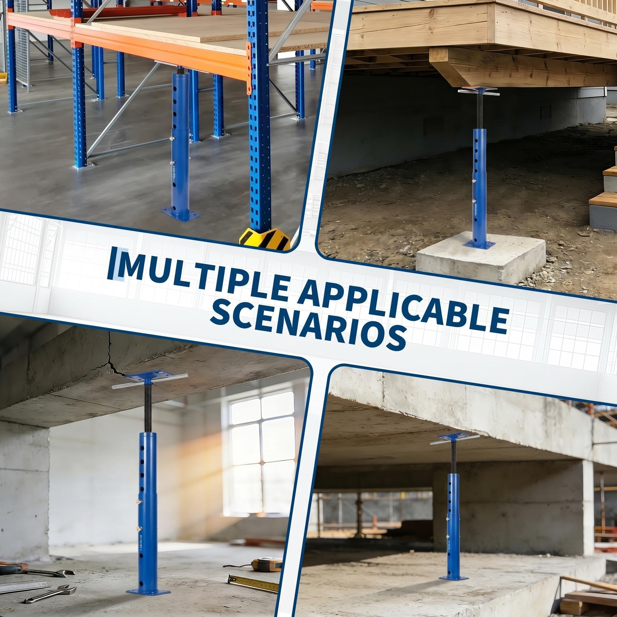 Garvee Heavy Duty Adjustable House Floor Jack Posts, 2 Pack – 18,000 lbs Capacity – 19-36in Telescopic Support – For Basement Leveling, Lifting & Permanent Construction – Joist Beam Jacks – Blue, 19-36in