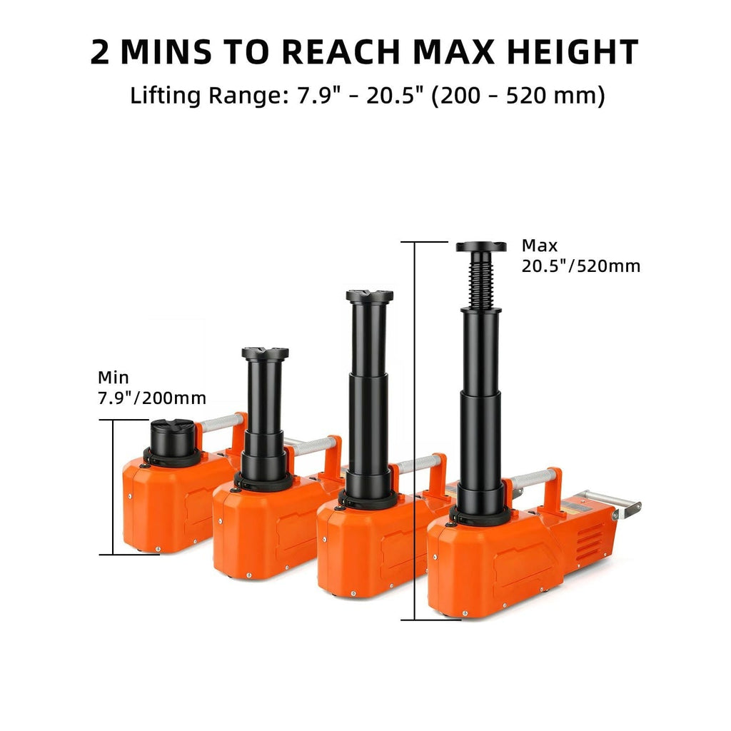 Garvee 5-Ton Electric Hydraulic Car Jack, Portable Vehicle Lift with Built-in Tire Inflator Pump & LED Light for Sedan, SUV, MPV, and Truck - Lifting Range 155-450mm, Ideal for Urgent Tire Changes & Repairs